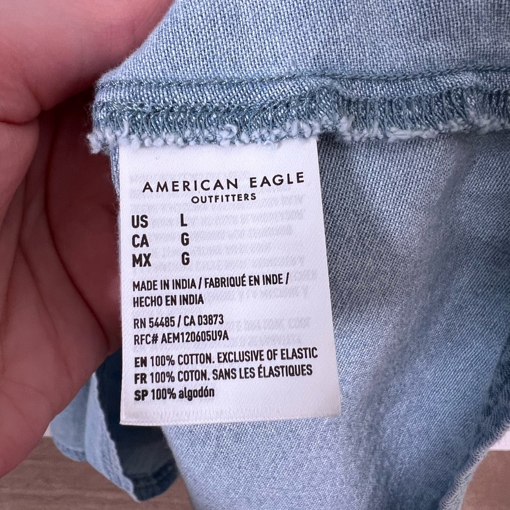 NWT American Eagle Outfitters Smocked Mini Dress- Sz: L - Picture 8 of 13